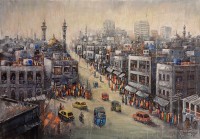 Naeem Rind, 32 x 48 Inch, Acrylic on Canvas, Cityscape Painting, AC-NAR-066